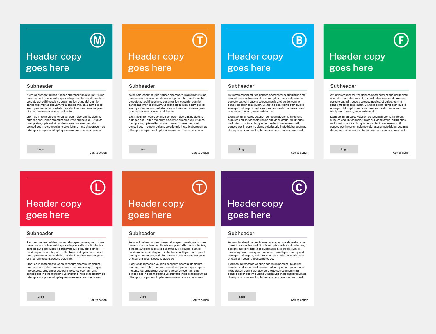 Image of Transport for NSW operational templates for Sydney Metro, Sydney Trains, Buses, Ferries, Light rail, Country link and Coach buses, displayed as a flat lay arrangement.