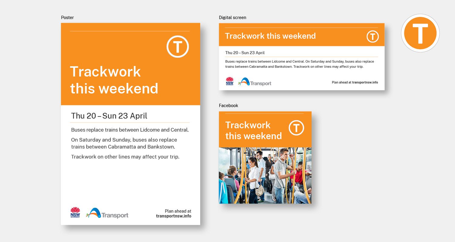 Image of Transport for NSW operational templates for Sydney Trains, displayed as a flat lay arrangement.